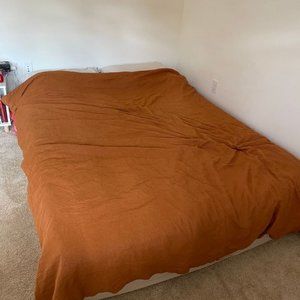 Bed Threads rust linen full size duvet cover